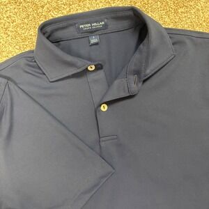 Peter Millar Crown Crafted Golf Short Sleeve Performance Polo Navy Mens Small